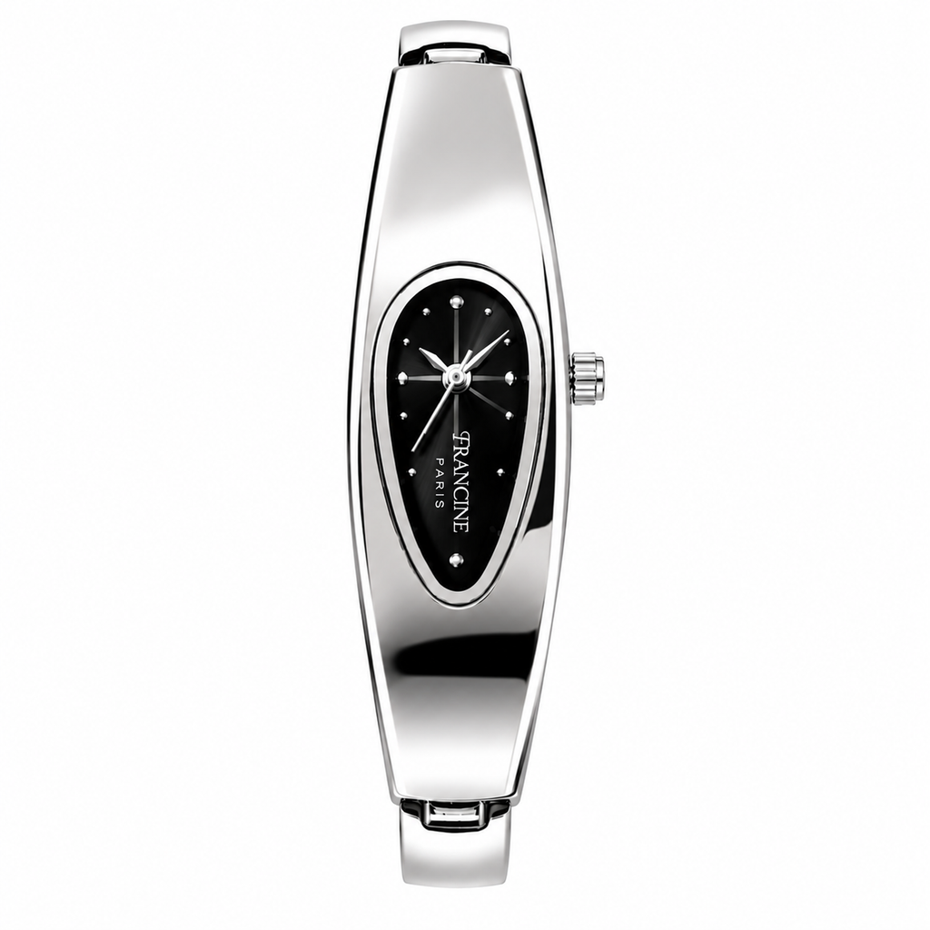 Montre Bijou Femme – Cadran Noir | Francine Horlogerie Paris