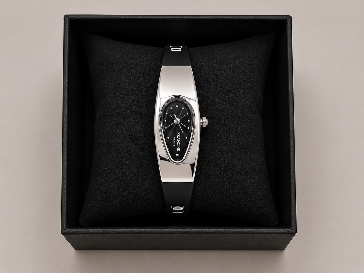 Montre Bijou Femme – Cadran Noir | Francine Horlogerie Paris