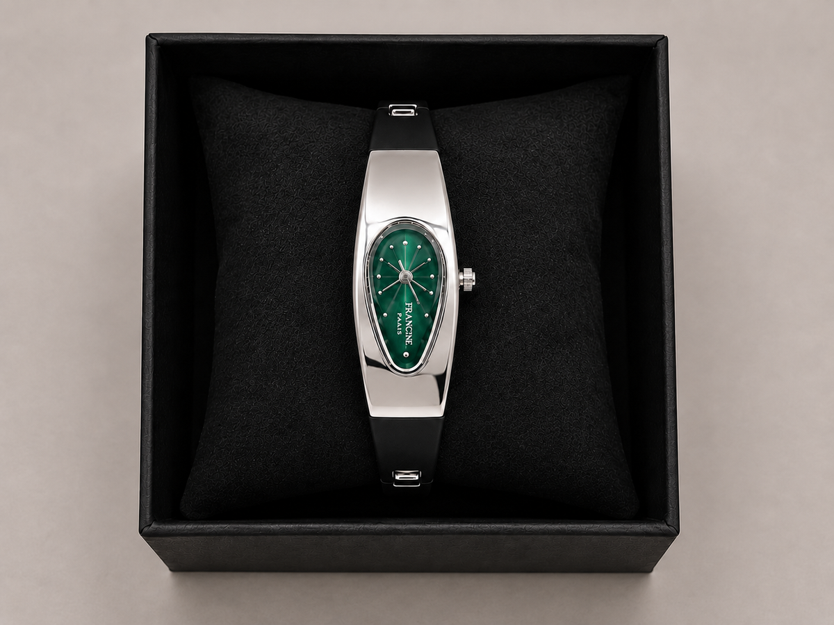 Montre Bijou Femme – Cadran Vert Emeraude | Francine Horlogerie Paris
